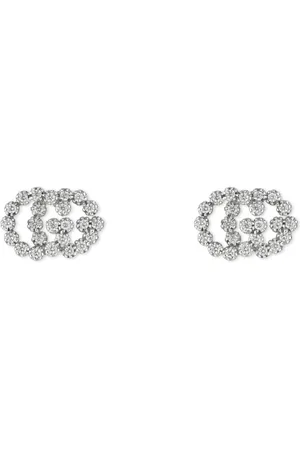 Gucci Earrings, female, , Size: ONE SIZE Ybd481676003 - gold 18kt, diamonds - GG Running stud earrings in 18kt gold and diamonds