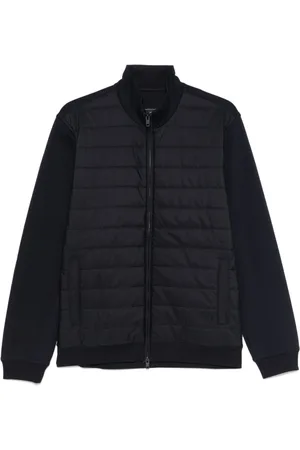 FAY Light Jackets, male, , Size: 2XL Quilted High Neck Zip Sweater