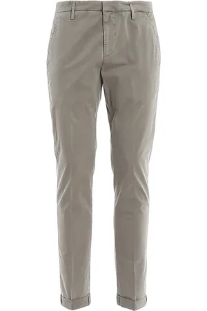 Dondup Slim-fit Trousers, male, , Size: W36 Stretch Cotton Trousers with Metal Detail