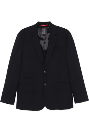 FAY Blazers, male, , Size: 4XL Midnight Blue Button Jacket with Pockets