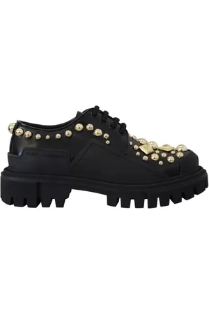 Dolce & Gabbana Laced Shoes, female, , Size: 6 US Leather Trekking Derby Shoes
