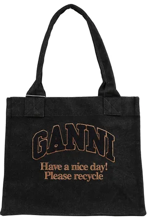 Ganni Tote Bags, female, , Size: ONE SIZE Denim Tote Bag Handbag