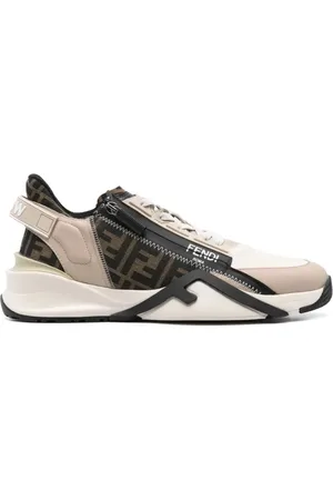 Fendi Sneakers, male, , Size: 8 US Vitello Beige Leather Handbag