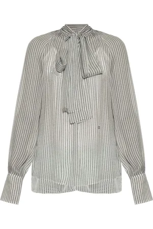 Givenchy Blouses, female, , Size: XS White Polka Dot Shirt with Bow