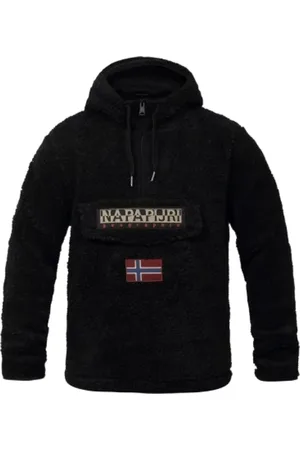 Napapijri Hoodies, male, , Size: L Half Zip Hoodie with Norwegian Flag
