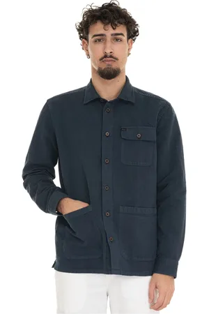 FAY Light Jackets, male, , Size: S Button-up Linen-Cotton Sahariana Jacket