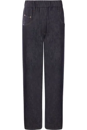 Brunello Cucinelli Straight Trousers, female, , Size: XS Lightweight Denim Baggy Jeans