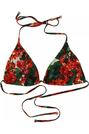 Dolce & Gabbana Bikinis, female, , Size: M Geranium Halter Beachwear Bikini Top