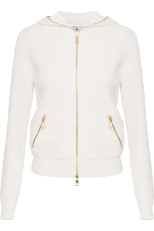 Elisabetta Franchi Zip-throughs, female, , Size: S Hooded Cardigan with Zipper Closure