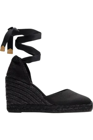 Castaner Wedges, female, , Size: 8 US Cotton Espadrille with Ribbon Tie