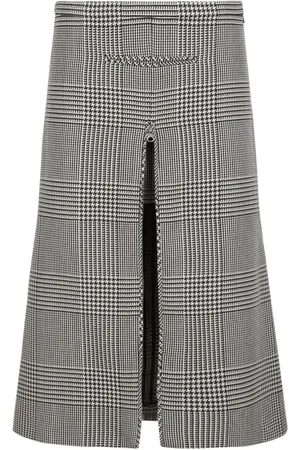 Courrèges Midi Skirts, female, , Size: S Zipped Prince Of Wales Skirt