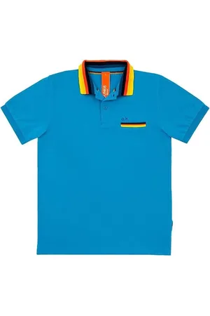 sun68 Polo Shirts, male, , Size: S Striped Collar Polo Shirt