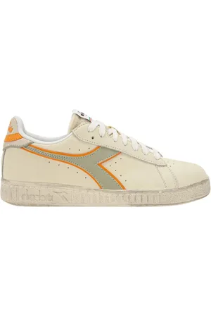 Diadora Sneakers, male, , Size: 12 1/2 US Yellow Leather Low Top Sport Shoe