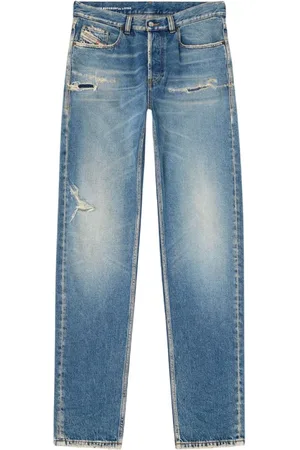 Diesel Straight Jeans, male, , Size: W30 Destroyed Slim Fit Jeans