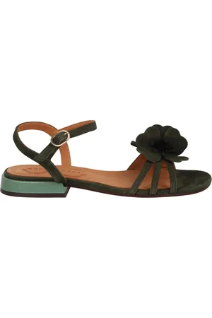 Chie Mihara Flat Sandals, female, , Size: 7 US Floral Appliqué Buckle Sandals
