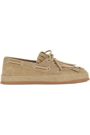 Hogan Loafers, female, , Size: 8 1/2 US Suede Boat Shoes with Unique Sole