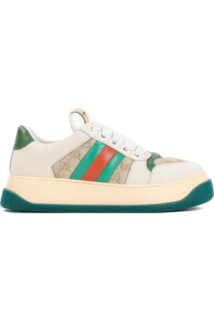 Gucci Sneakers, male, , Size: 10 US Screnner Beige Nappa Leather Sneakers
