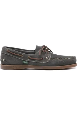 Paraboot Sailor Shoes, male, , Size: 8 US Dark Grey Front Tie Rubber Sole Shoes
