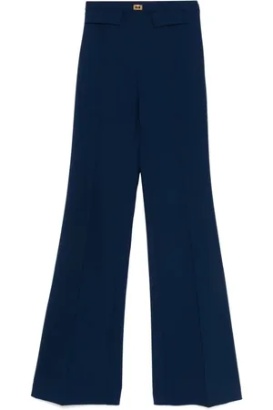 Elisabetta Franchi Wide Trousers, female, , Size: L Stylish Denim Pants for Women