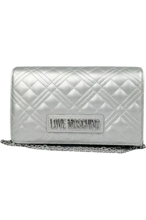 Moschino Cross Body Bags, female, , Size: ONE SIZE Quilted Pochette Shoulder Bag Silver