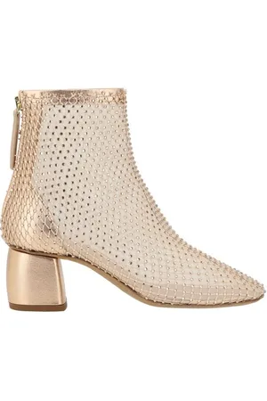 FORTE FORTE Heeled Boots, female, , Size: 6 US Rhinestone Mesh Ankle Boots
