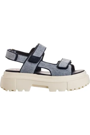 Hogan Flat Sandals, female, , Size: 8 US Casual Denim Sandals