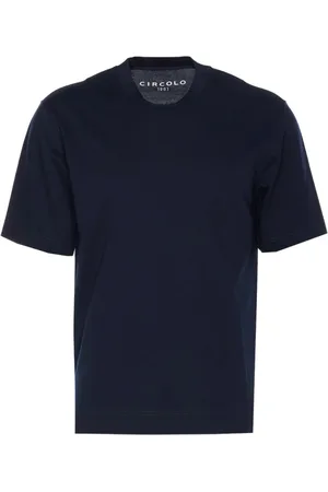 Circolo T-Shirts, male, , Size: M Navy Pique T-Shirt