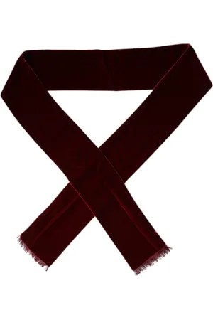 Dolce & Gabbana Silky Scarves, unisex, , Size: ONE SIZE Maroon Silk Fringes Neck Wrap Scarf