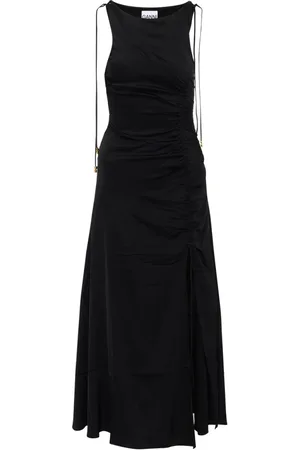 Ganni Maxi Dresses, female, , Size: L Satin Gathered Dress