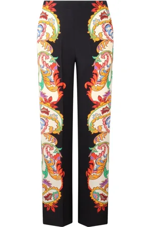 Etro Straight Trousers, female, , Size: S Silk Floral Palazzo Trousers
