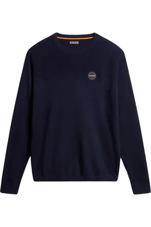 Napapijri Round-neck Knitwear, male, , Size: 2XL Cotton Crewneck Sweater