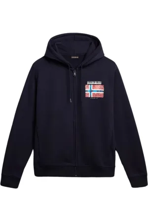Napapijri Zip-throughs, male, , Size: S Cotton Hoodie with Full Zip