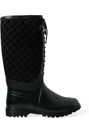 Dolce & Gabbana High Boots, male, , Size: 11 US Quilted Lace-Up Rain Boots