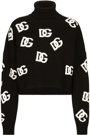 Dolce & Gabbana Turtlenecks, female, , Size: XS Logo Knit Sweater