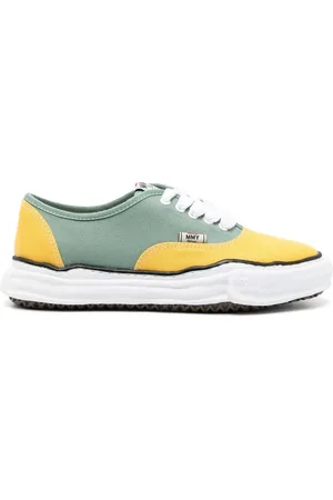MIHARA YASUHIRO Sneakers, male, , Size: 9 US Green Canvas Sneakers with Contrast Detail