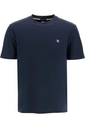 HUGO BOSS T-Shirts, male, , Size: L Double Monogram Patch Cotton T-shirt