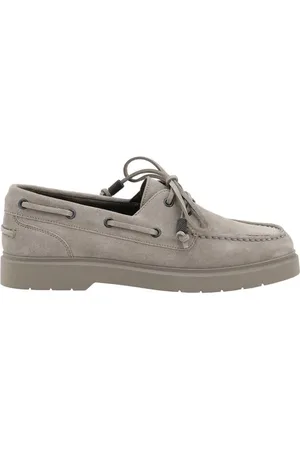 Brunello Cucinelli Sailor Shoes, female, , Size: 10 US Suede Boat Moccasin Loafers