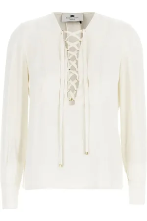 Elisabetta Franchi Blouses, female, , Size: M Georgette Blouse with High Cuffs