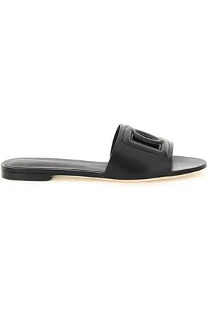 Dolce & Gabbana Sliders, female, , Size: 6 US Chic Flat Slides Sandals