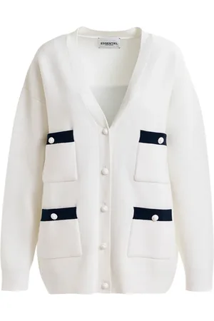 Essentiel Antwerp Cardigans, female, , Size: XS Contrast Trim Knit Cardigan Homer