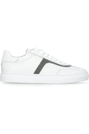 Brunello Cucinelli Sneakers, female, , Size: 9 US Leather Sneakers with Precious Detail