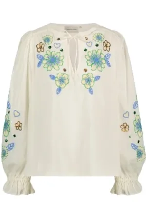 Fabienne Chapot Blouses, female, , Size: L Floral Beaded Blouse Bohemian Style