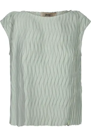 HERNO Blouses, female, , Size: 2XS Embossed Sleeveless Topwear
