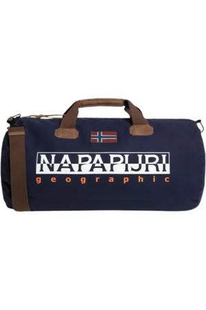 Napapijri Weekend Bags, female, , Size: ONE SIZE Waxed Cotton Travel Bag with Removable Adjustable Shoulder Strap