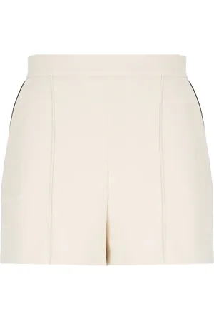 Elisabetta Franchi Short Shorts, female, , Size: L Ivory Shorts with Pockets and Zip