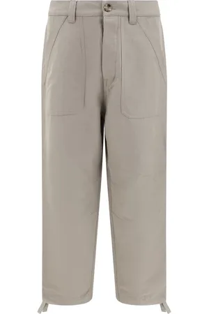 Brunello Cucinelli Straight Trousers, male, , Size: XL Adjustable Linen Pants with Drawstrings