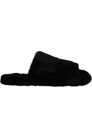 Dolce & Gabbana Sliders, male, , Size: 11 1/2 US Polyester Faux Fur Men