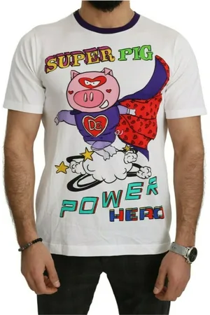 Dolce & Gabbana T-Shirts, male, , Size: XS Stylish T-Shirt with Pig Motif