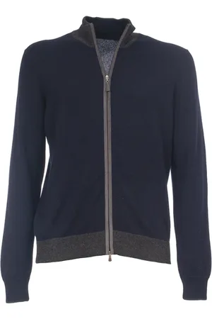 Gran Sasso Cardigans, male, , Size: 2XL Ribbed Wool Cardigan with Double Zip