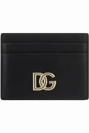 Dolce & Gabbana Wallets & Cardholders, female, , Size: ONE SIZE Iconic Card Holder with Gold Plaque